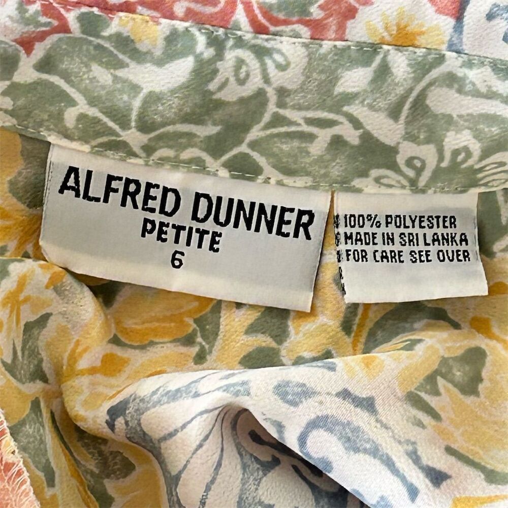 Alfred Dunner Women's Petite Floral Blouse Size 6 Multicolor Vintage - Picture 3 of 8